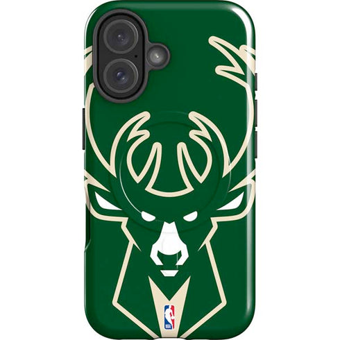 NBA Milwaukee Bucks Large Logo iPhone 16 Plus Magsafe Impact Case